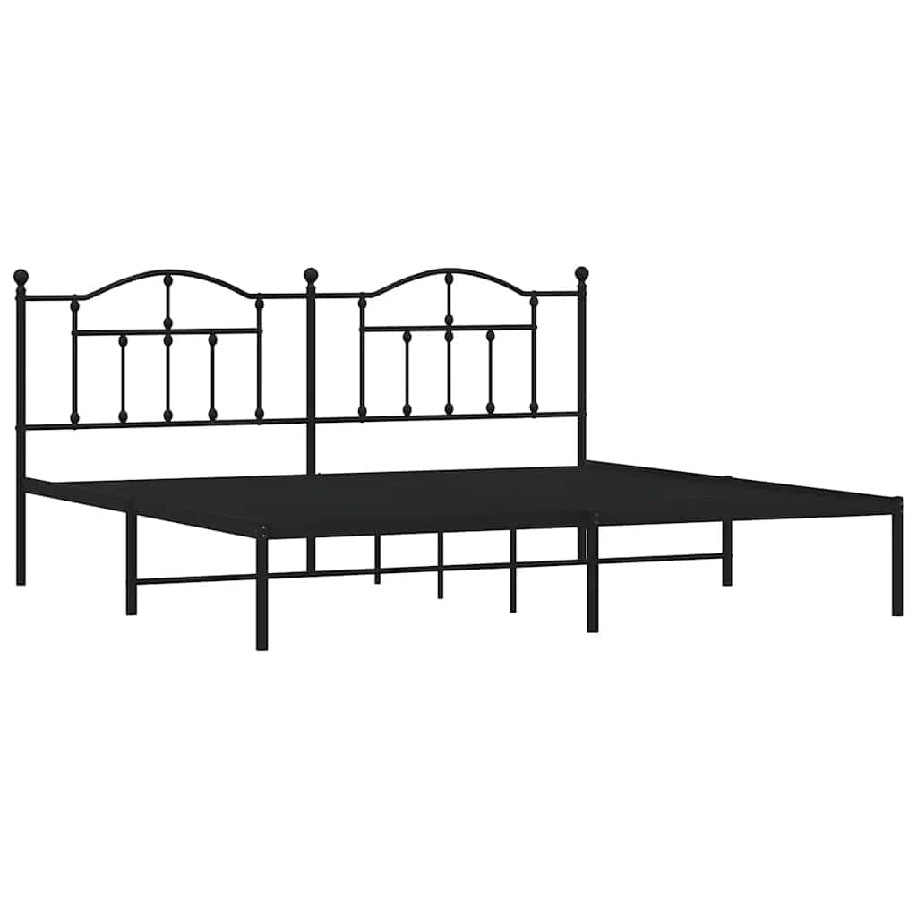 vidaXL Bedframe met hoofdbord metaal zwart 193x203 cm afbeelding