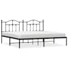 vidaXL metallist voodiraam peatsiga, must, 200x200 cm