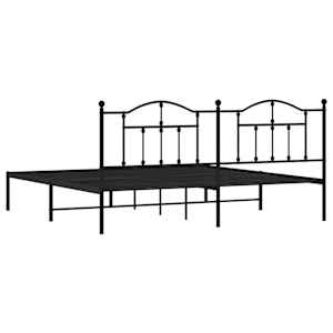 Kovový rám postele s čelem černý 200 x 200 cm - obrázek 7
