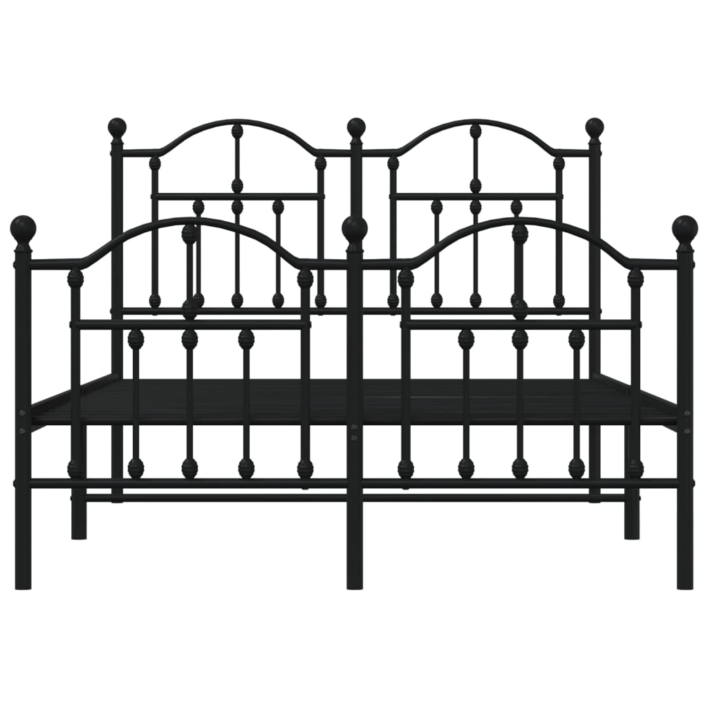 vidaXL Bedframe met hoofd- en voeteneinde metaal zwart 120x190 cm, foto 4
