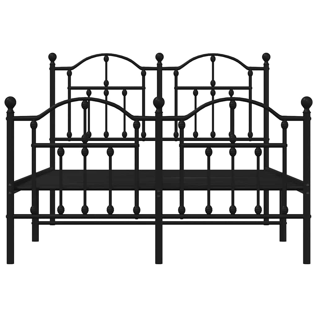 vidaXL Bedframe met hoofd- en voeteneinde metaal zwart 120x200 cm, foto 4