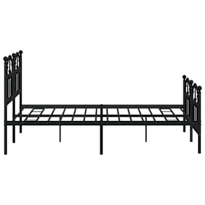 Kovový rám postele s hlavovým a nožním čelem černý 135 x 190 cm - obrázek 7