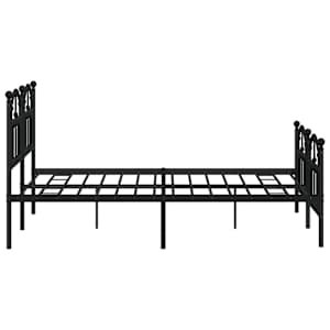 Kovový rám postele s hlavovým a nožním čelem černý 150 x 200 cm - obrázek 7