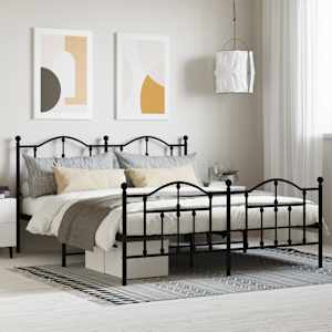 Kovinski posteljni okvir brez vzmetnice s podnožjem 180x200 cm
