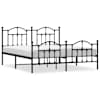 vidaXL metallist voodiraam peatsi ja jalutsiga, must, 183x213 cm