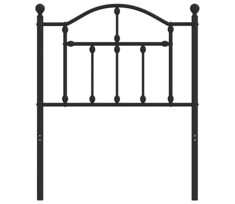 vidaXL Metalowe wezgłowie, czarne, 75 cm