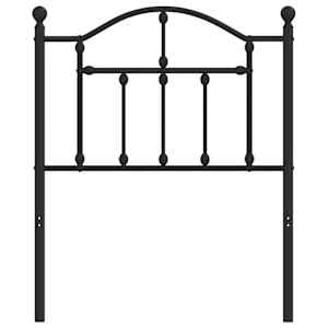 vidaXL Metalowe wezgłowie, czarne, 75 cm