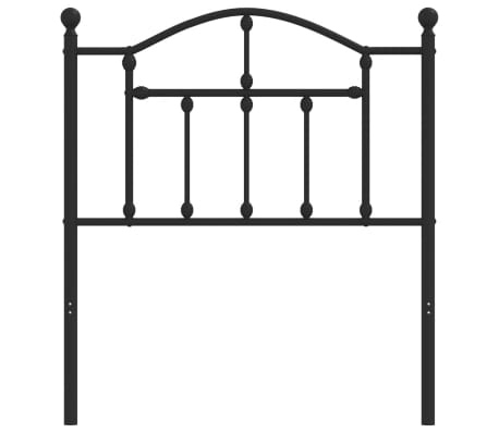 vidaXL Tăblie de pat metalică, negru, 80 cm