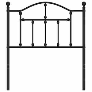 Kovové náhradní čelo postele černé 80 cm - obrázek 3