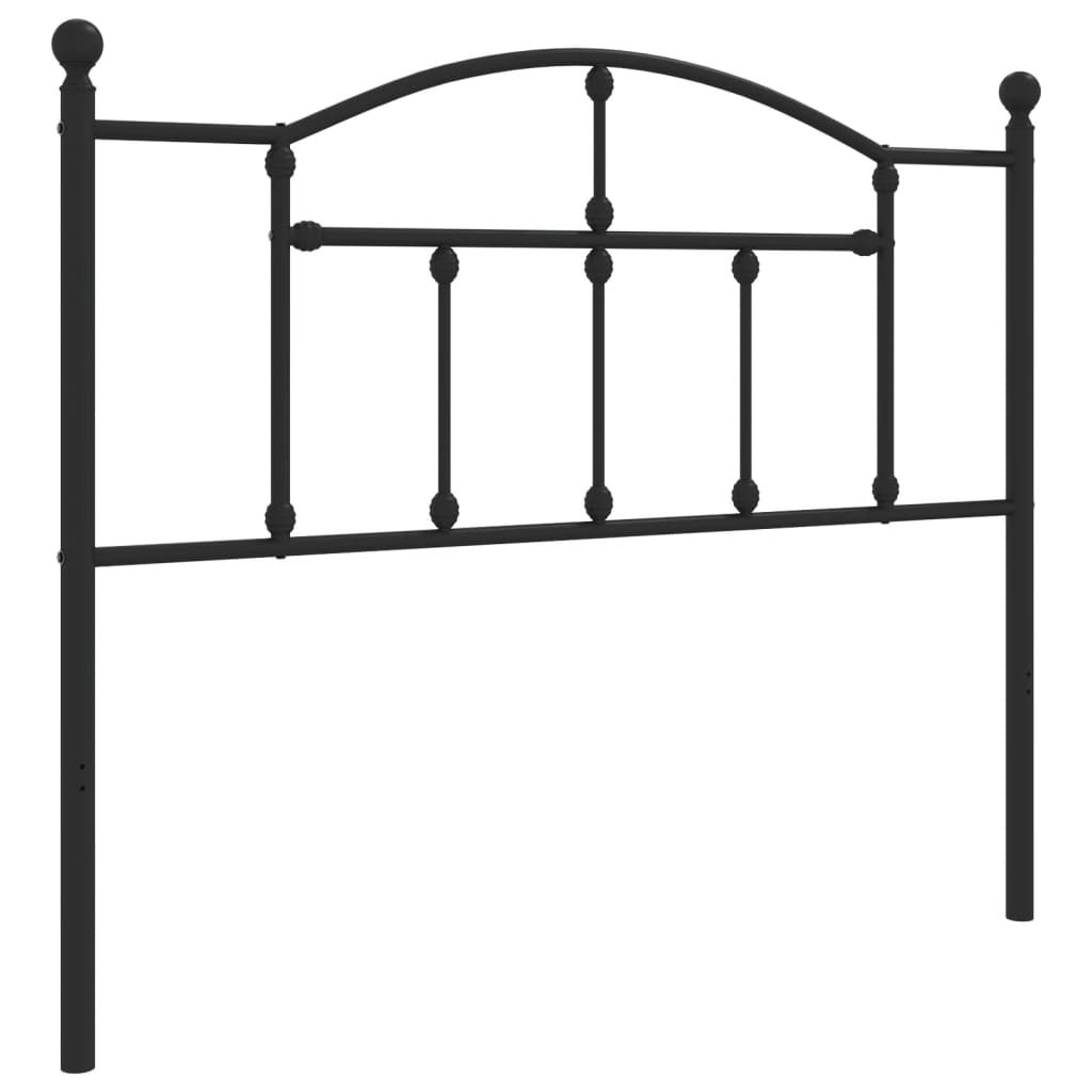 vidaXL Kovové čelo postele černé 107 cm
