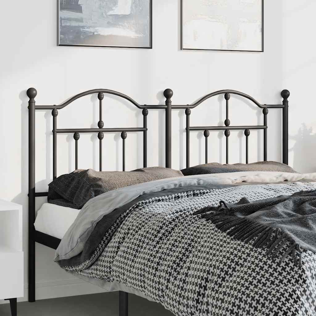 vidaXL Kopfteil Metall Schwarz 135 cm