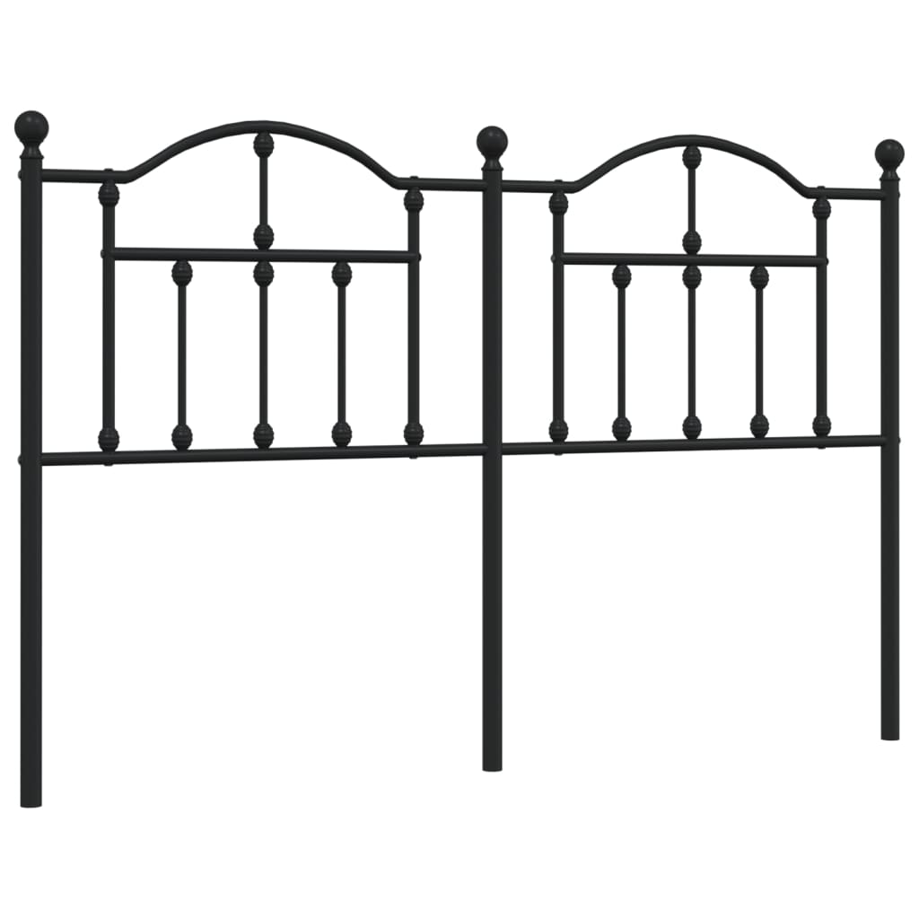 vidaXL Kovové čelo postele černé 140 cm