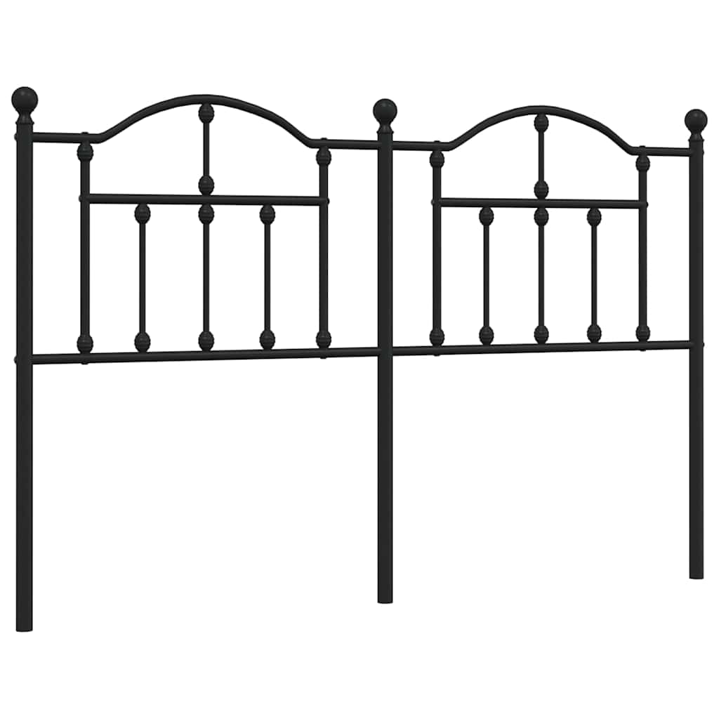 vidaXL Kovové čelo postele černé 150 cm