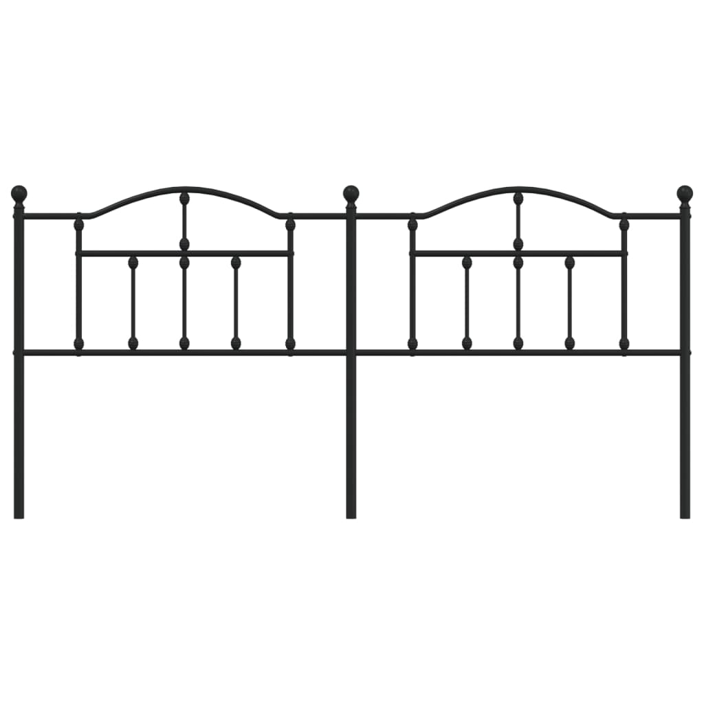 vidaXL Hoofdbord 200 cm metaal zwart afbeelding