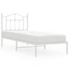 vidaXL metallist voodiraam peatsiga, valge, 90 x 190 cm
