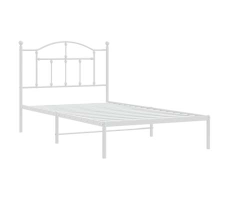 vidaXL Bedframe met hoofdbord metaal wit 100x190 cm