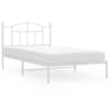 vidaXL metallist voodiraam peatsiga, valge, 107x203 cm