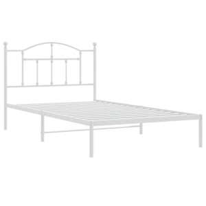 Kovový rám postele s čelem bílý 107 x 203 cm - obrázek 3