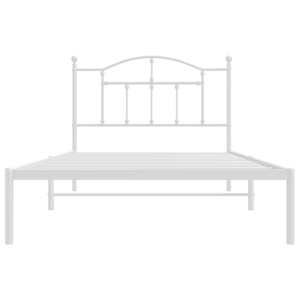 Kovový rám postele s čelem bílý 107 x 203 cm - obrázek 5