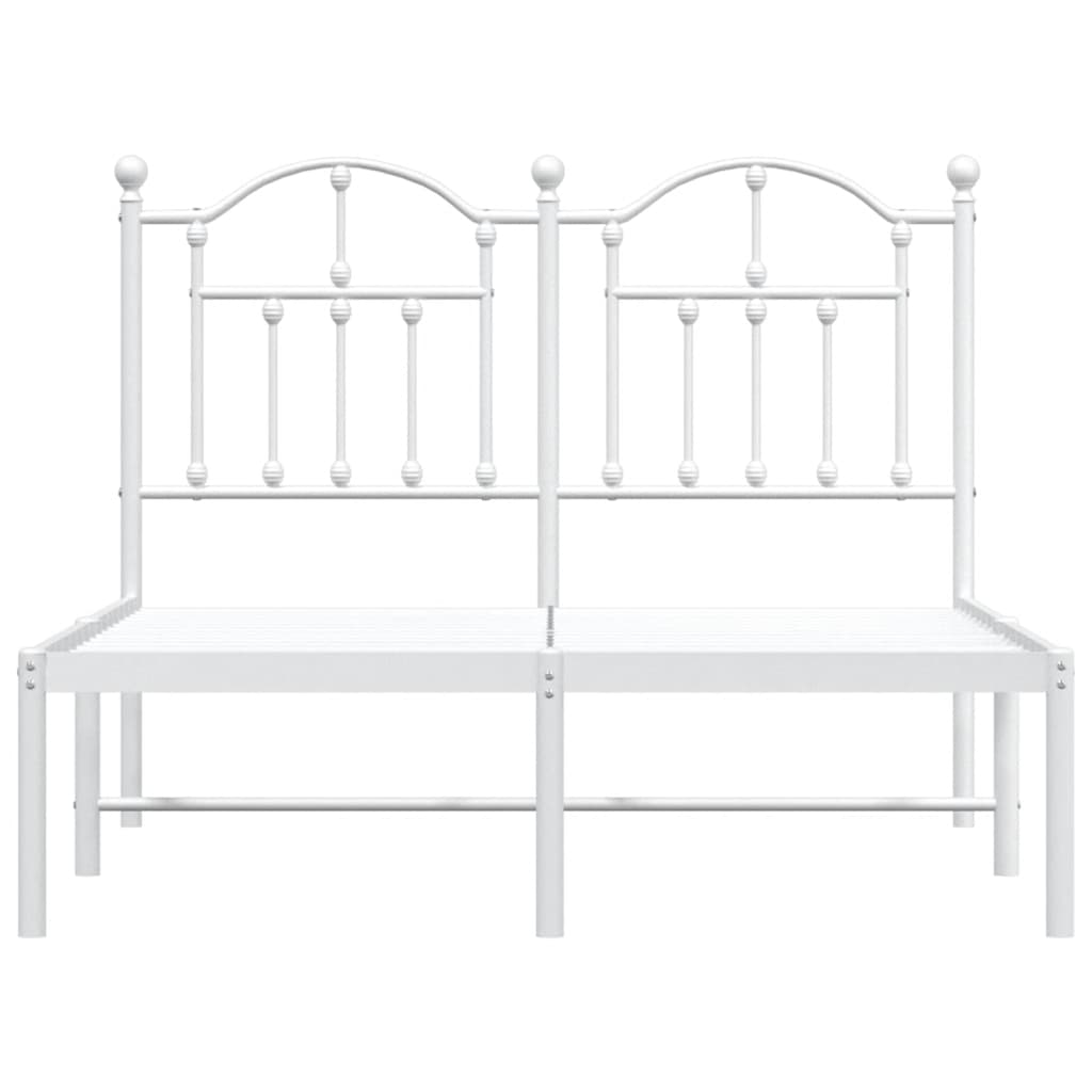 vidaXL Bedframe met hoofdbord metaal wit 120x200 cm, foto 4