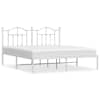 vidaXL metallist voodiraam peatsiga, valge, 160x200 cm