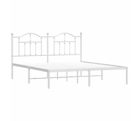 vidaXL Metalni okvir za krevet s uzglavljem bijeli 160x200 cm