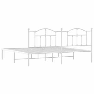 Kovový rám postele s čelem bílý 200 x 200 cm - obrázek 7