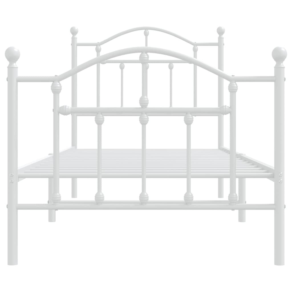 vidaXL Bedframe met hoofd- en voeteneinde metaal wit 80x200 cm, foto 4