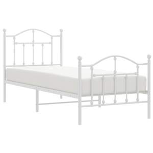 Kovový rám postele s hlavovým a nožním čelem bílý 80 x 200 cm - obrázek 4