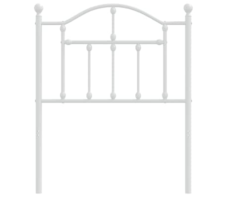 vidaXL Kovov&eacute; čelo postele b&iacute;l&eacute; 75 cm