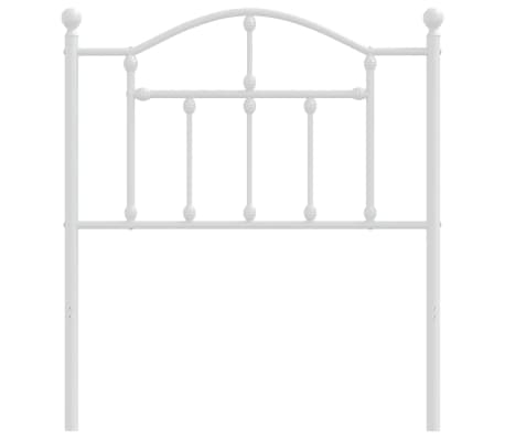 vidaXL Kovové čelo postele biele 80 cm