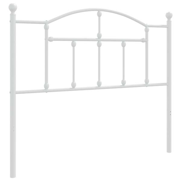 vidaXL metallist vahetatav voodipeats, valge, 107 cm