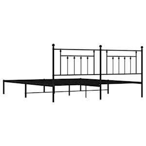 Kovový rám postele s čelem černý 200 x 200 cm - obrázek 8
