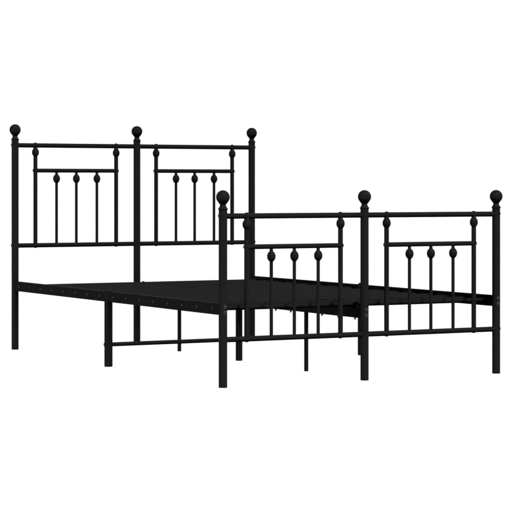 vidaXL Bedframe met hoofd- en voeteneinde metaal zwart 120x190 cm afbeelding