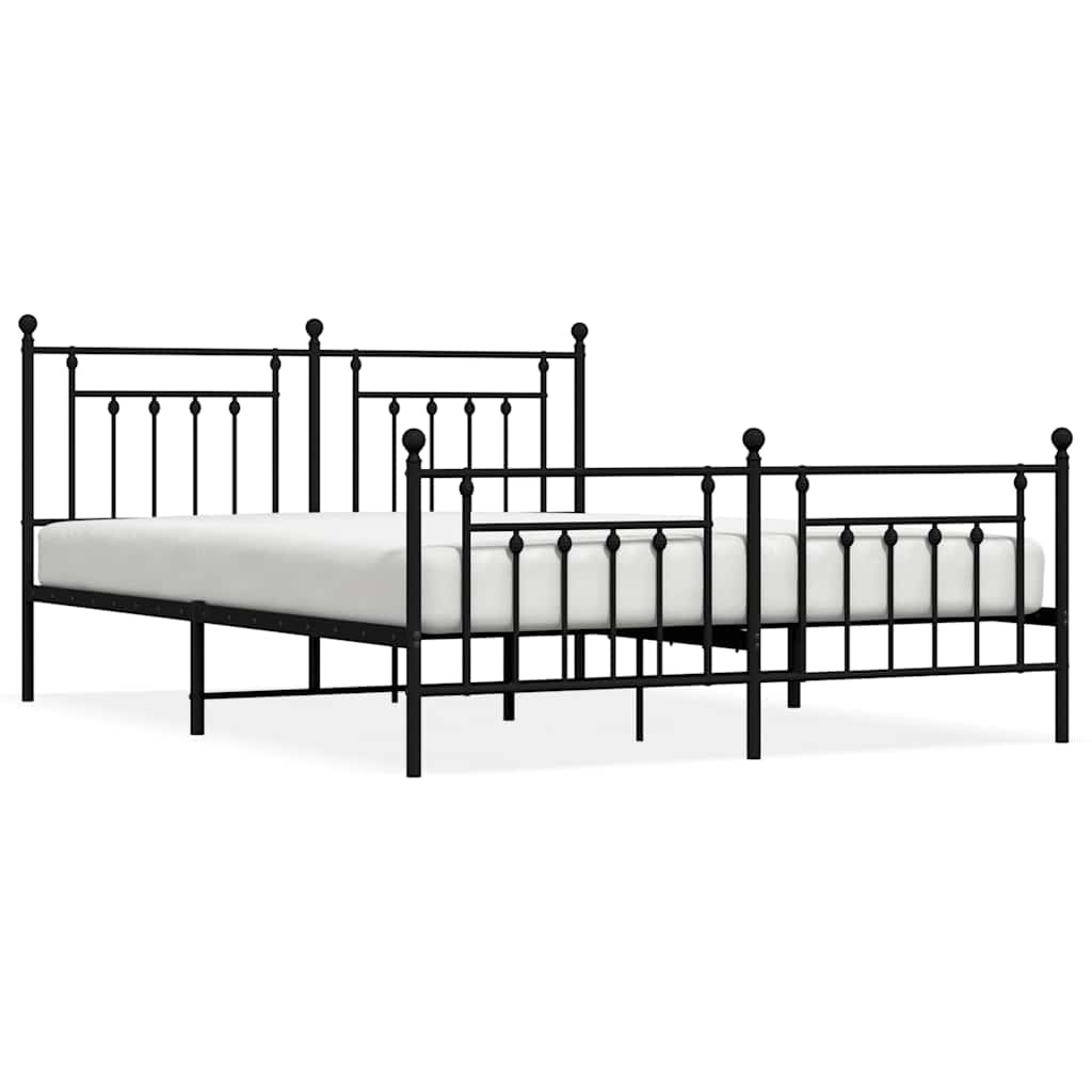 Thumbnail - vidaXL Metallbett ohne Matratze mit Fußteil Schwarz 160x200 cm