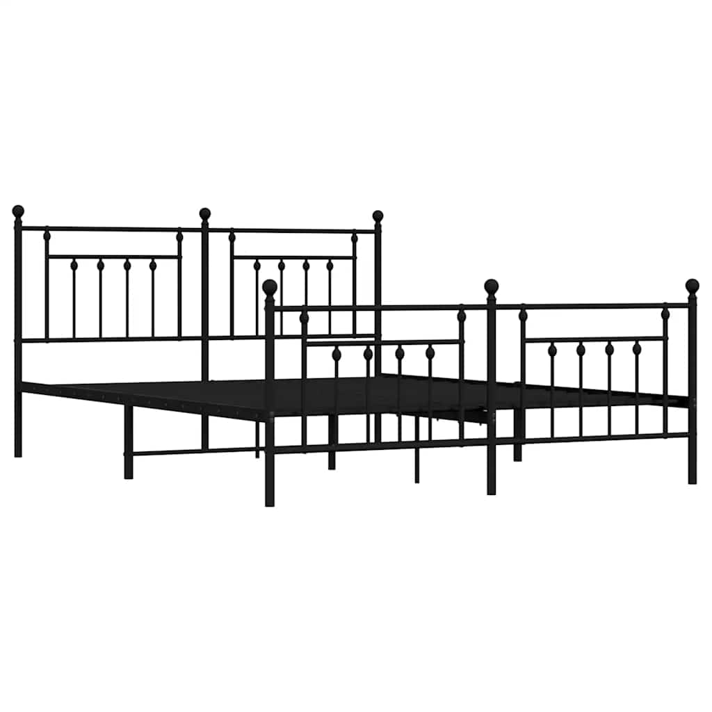 Thumbnail - vidaXL Metallbett ohne Matratze mit Fußteil Schwarz 160x200 cm