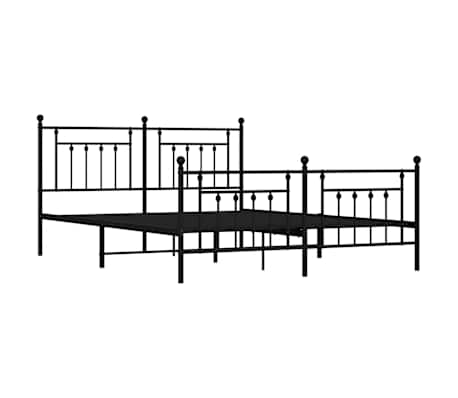 vidaXL Metal Bed Frame without Mattress with Footboard Black 160x200cm