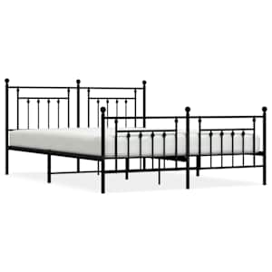Kovový rám postele bez matrace s nožním čelem černý 180x200 cm - obrázek 2