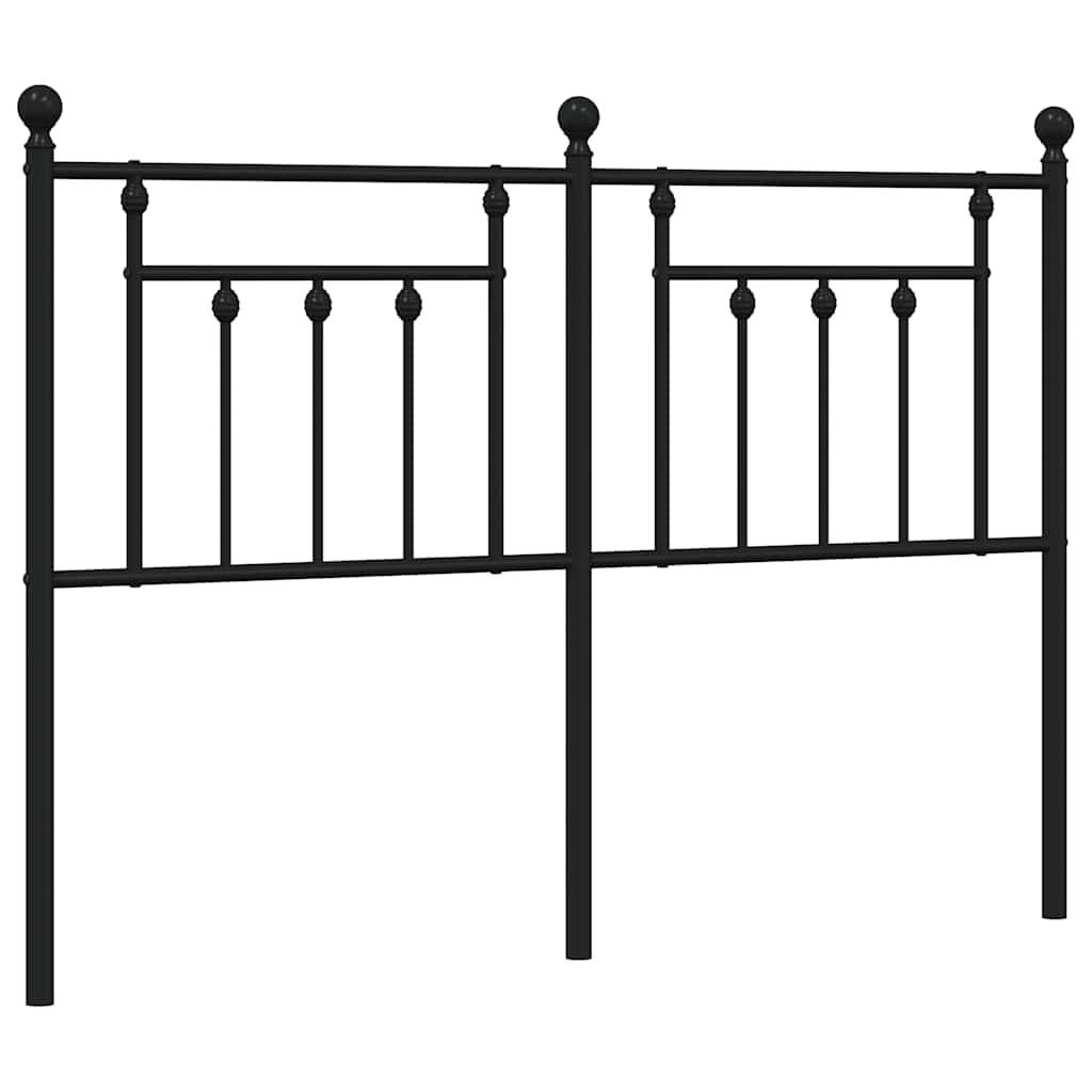 vidaXL Kovové čelo postele černé 150 cm