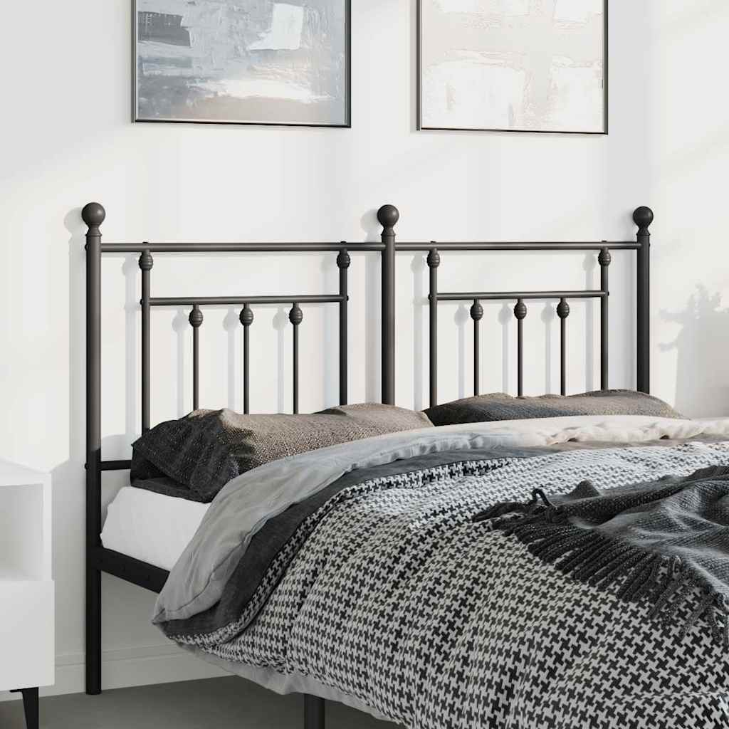 Sengegavl i metall svart 150 cm