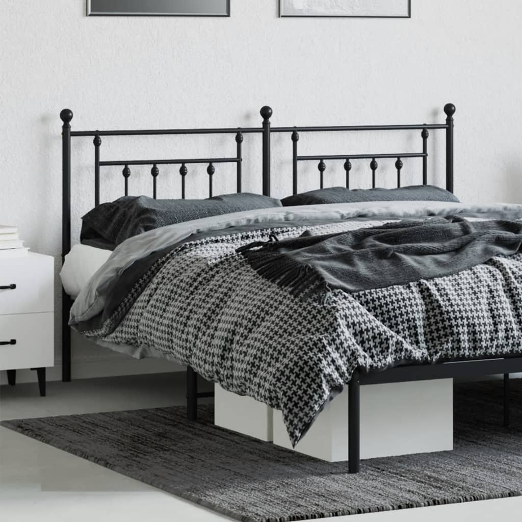 vidaXL Metal Headboard Black 160 cm