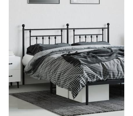 vidaXL Metal Headboard Black 160 cm