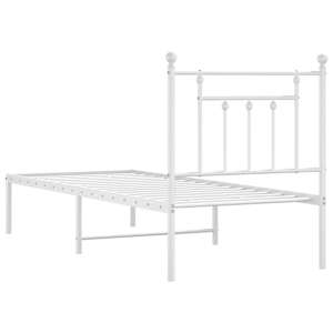 Kovový rám postele bez matrace s čelem bílý 75 x 190 cm - obrázek 8