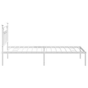 Kovový rám postele s čelem bílý 107 x 203 cm - obrázek 7