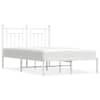 vidaXL metallist voodiraam peatsiga, valge, 120 x 200 cm