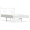 vidaXL metallist voodiraam peatsiga, valge, 135x190 cm