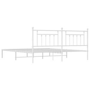 Kovový rám postele s čelem bílý 200 x 200 cm - obrázek 8