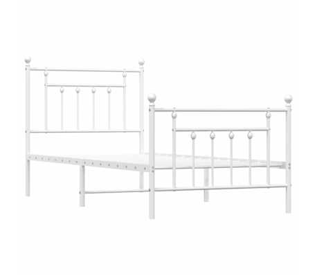 vidaXL Cadre de lit m&eacute;tal sans matelas avec pied de lit blanc 80x200cm