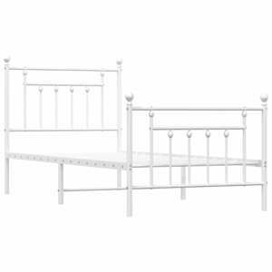 vidaXL Cadre de lit m&eacute;tal sans matelas avec pied de lit blanc 80x200cm