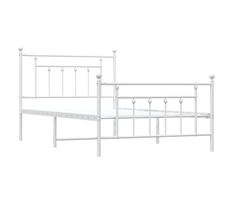 vidaXL Bedframe met hoofd- en voeteneinde metaal wit 100x200 cm